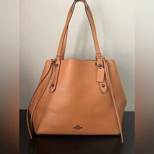 * SOLD *COACH Ltd Ed Whiplash Large Market Tote in Saddle Brown Leather Gunmetal